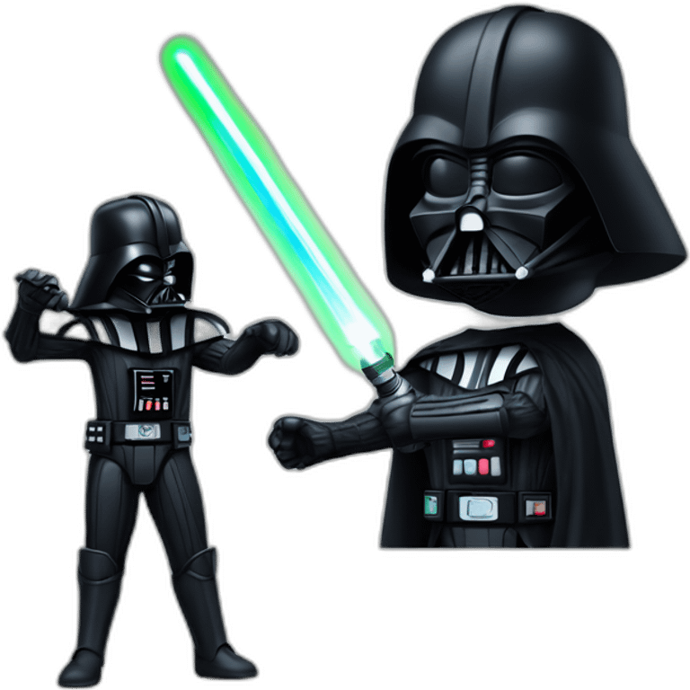 Darth vader posing whit the ligth saber emoji