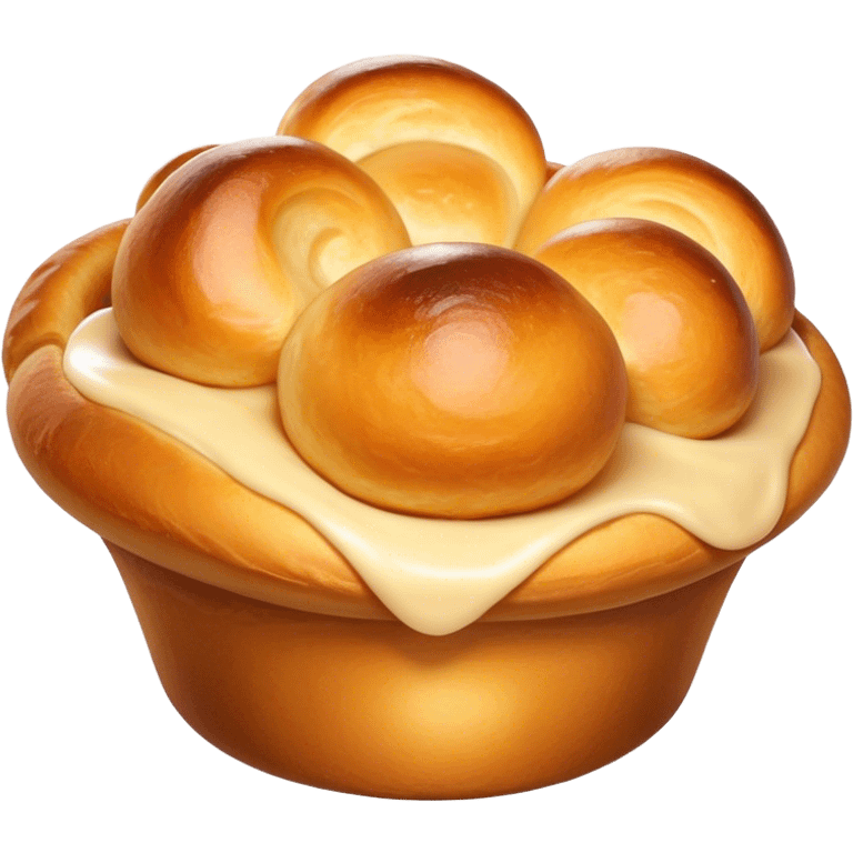 Cinematic Realistic Yorkshire Pudding Dish Emoji, showcasing a light, airy, golden puff with a crispy exterior rendered with lifelike detail and soft natural lighting that accentuates its classic appeal. emoji