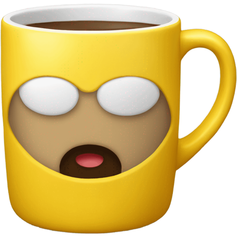 Coffee mug yellow emoji