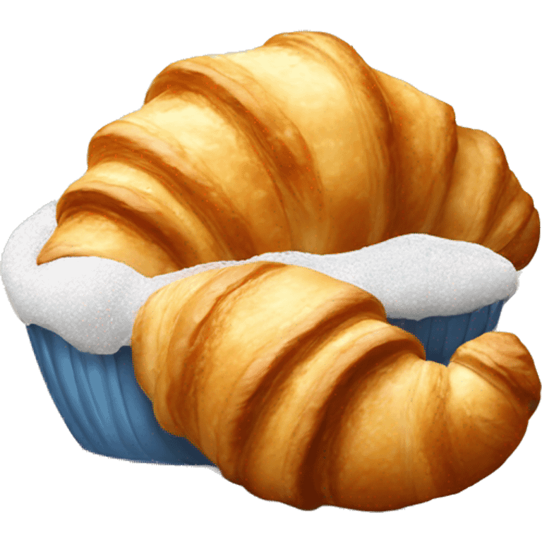 Croissant with powder sugar emoji