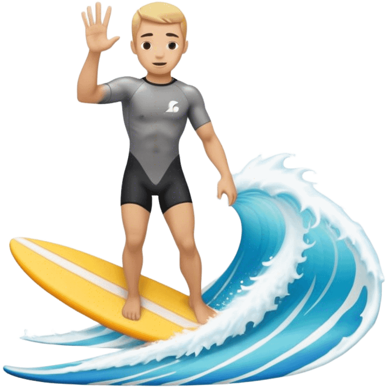 Surfboard flipping someone off emoji