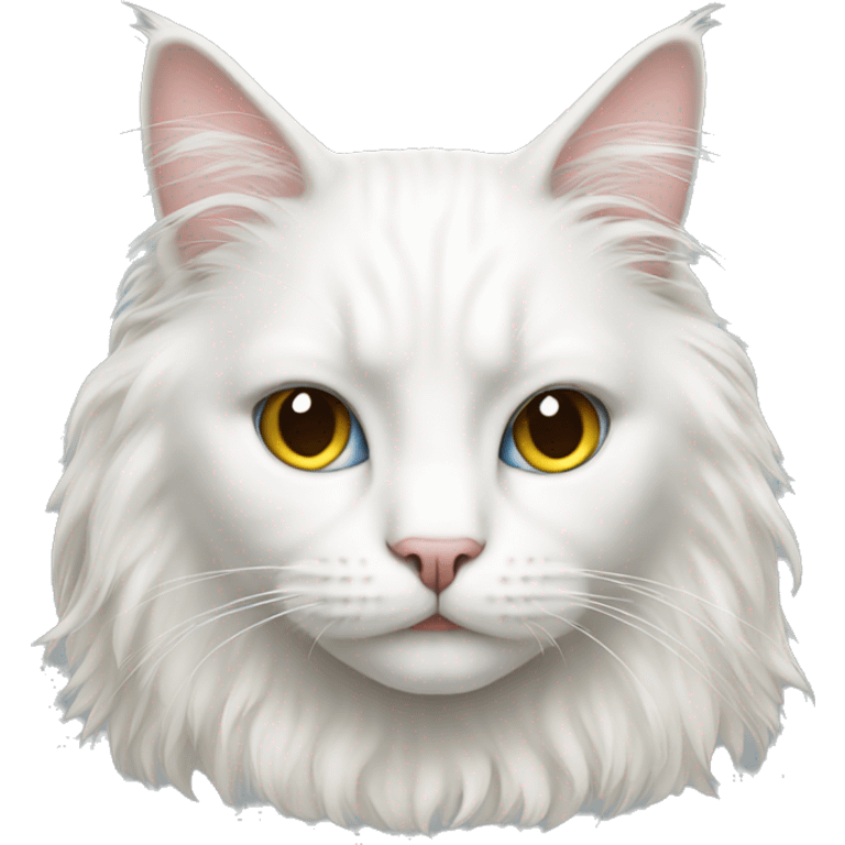 Long hair white cat  emoji