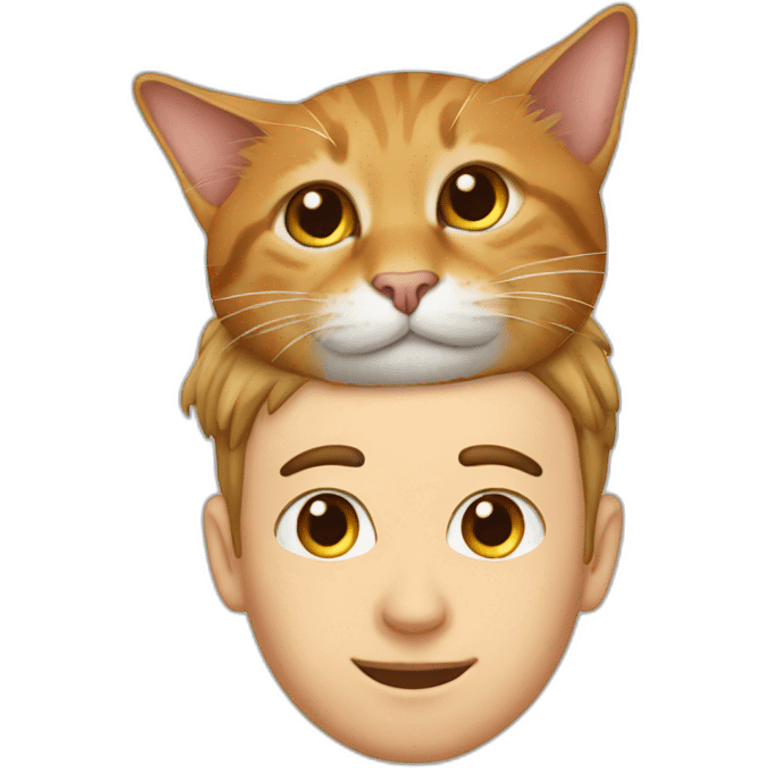 Cat on man’s head emoji