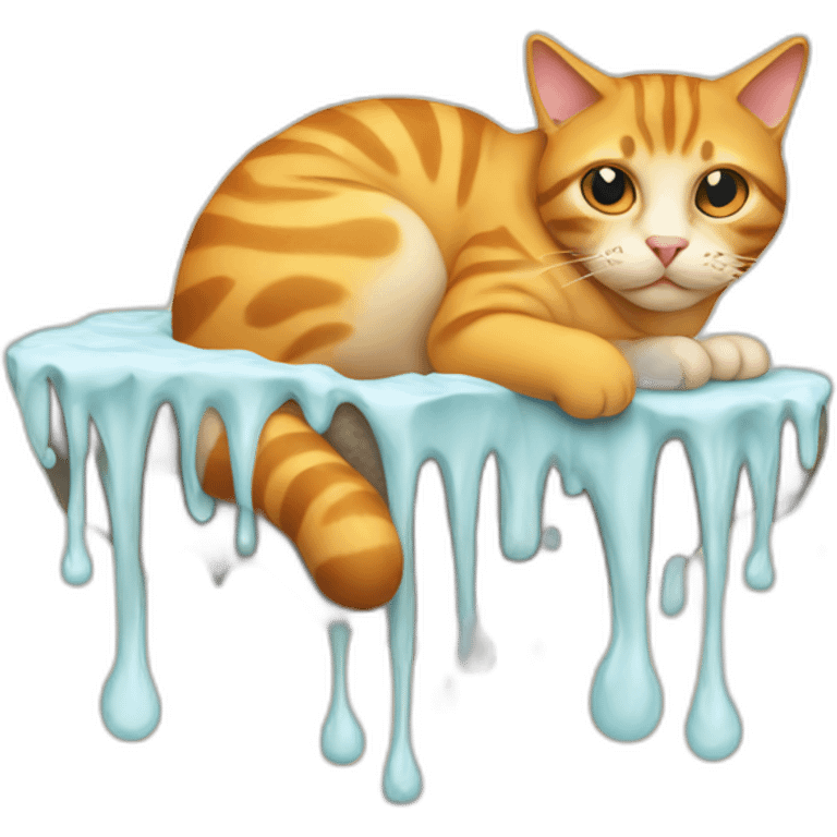 melting inclined cat emoji