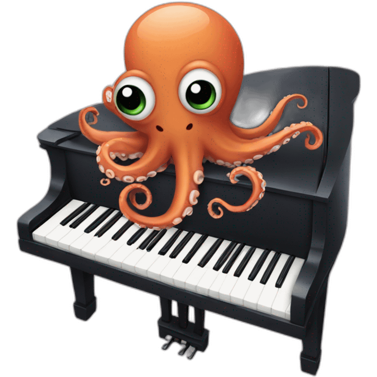 an octopus playing piano emoji