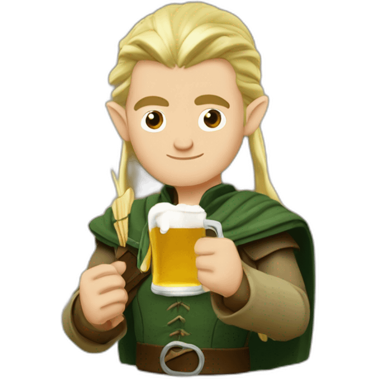 Legolas avec une bière emoji