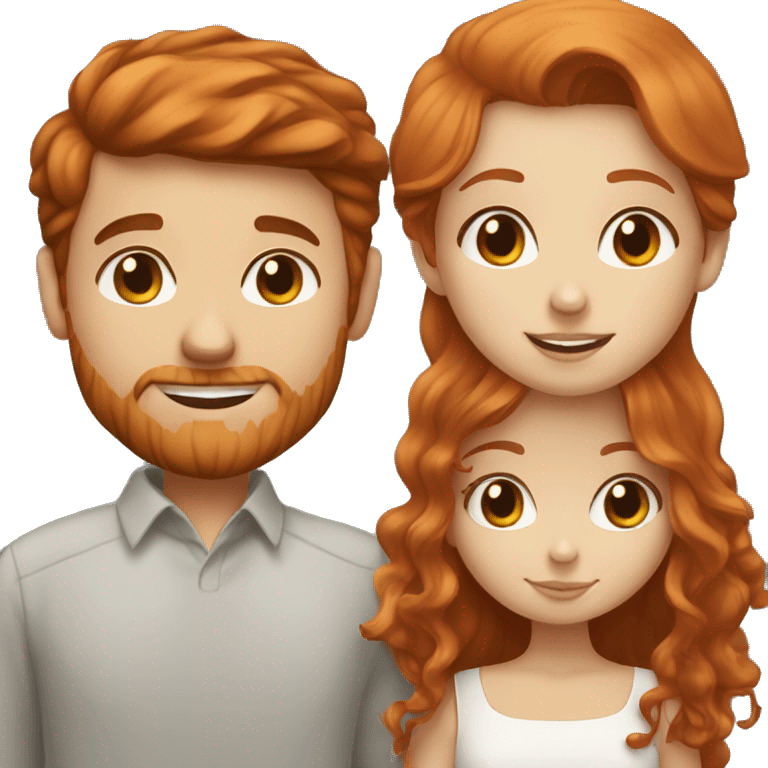 Redhead girl & Brown haired white boy kissing emoji