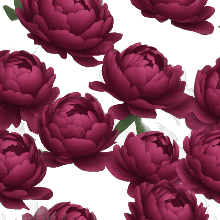 bouquet of burgundy peonies emoji