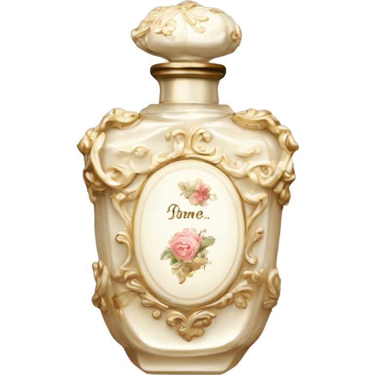 Vintage rococo perfume pale white emoji