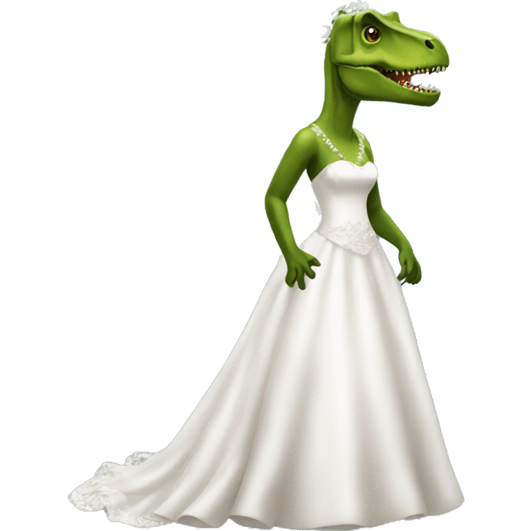 T-Rex in wedding dress emoji