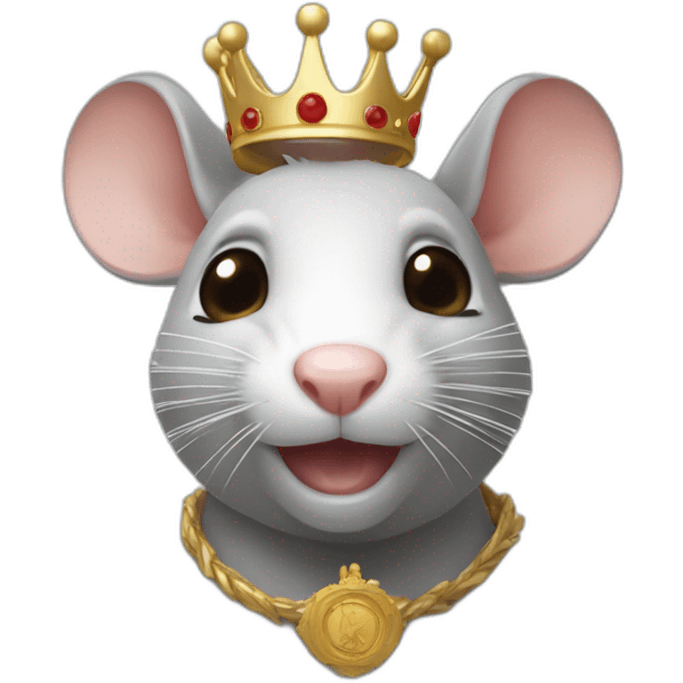 Un rat avec une couronne emoji