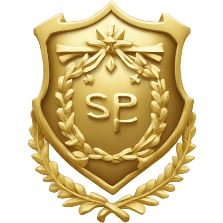 escudo dorado con el simbolo SP emoji