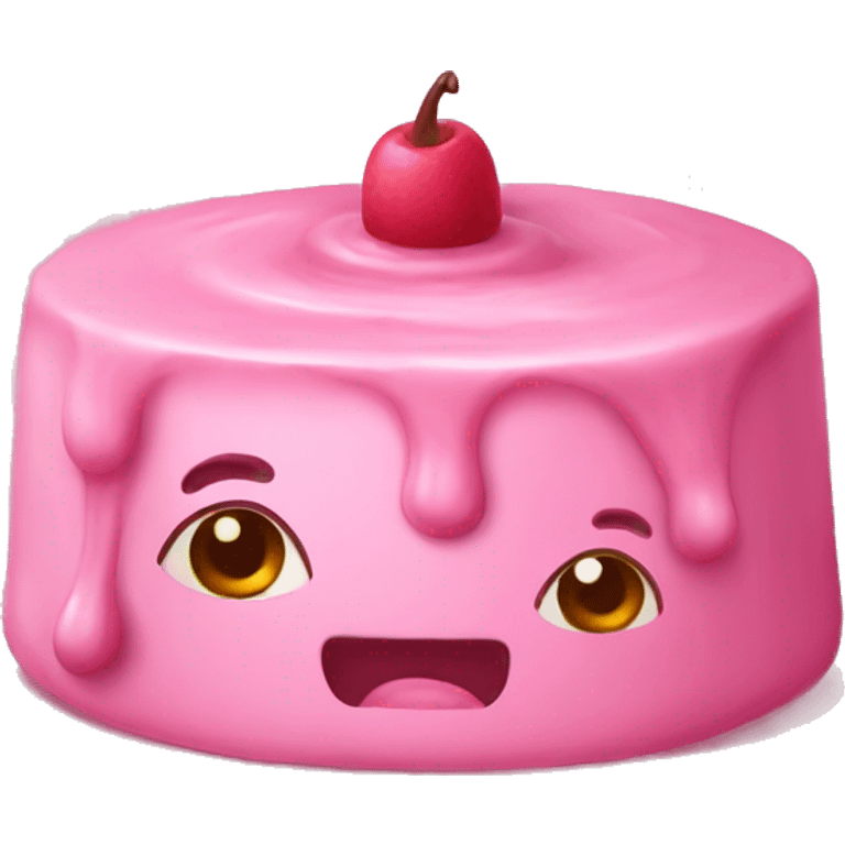 A pink pudding emoji