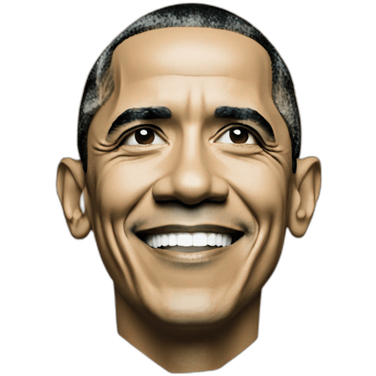 Obama face printed on pyramid emoji