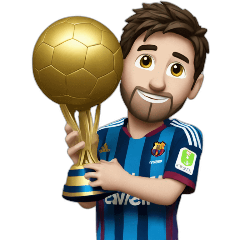 Messi holding ballon d’or emoji