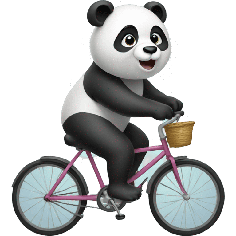 Panda driving a bicycle emoji