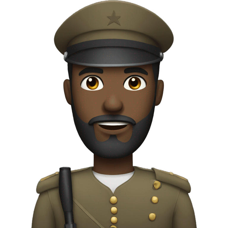 black man with beard soldier  emoji