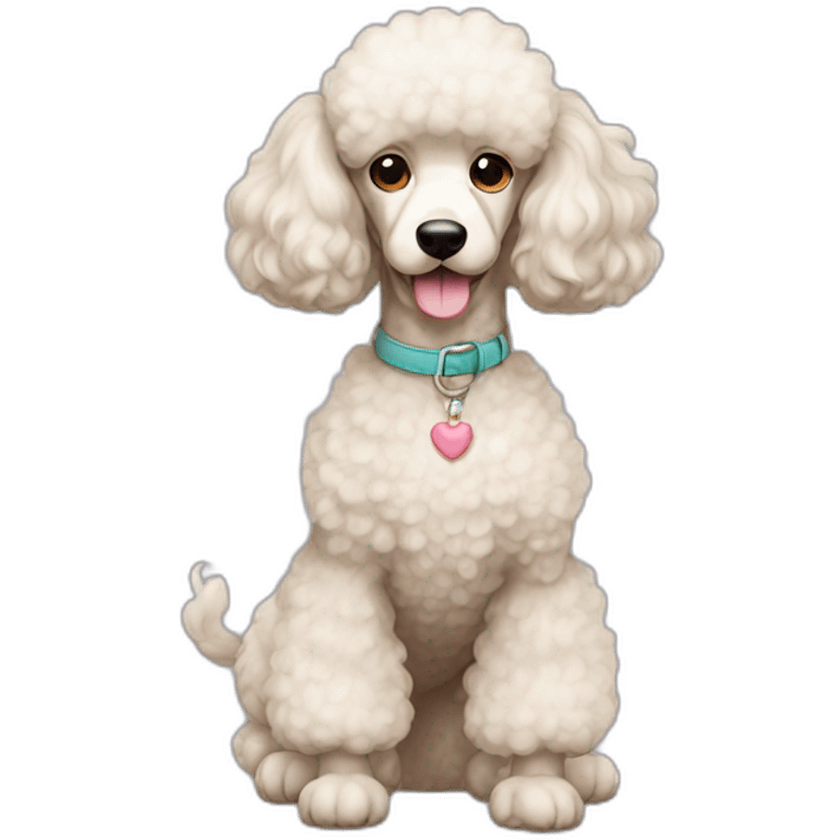 Dog Standart Poodle full body emoji