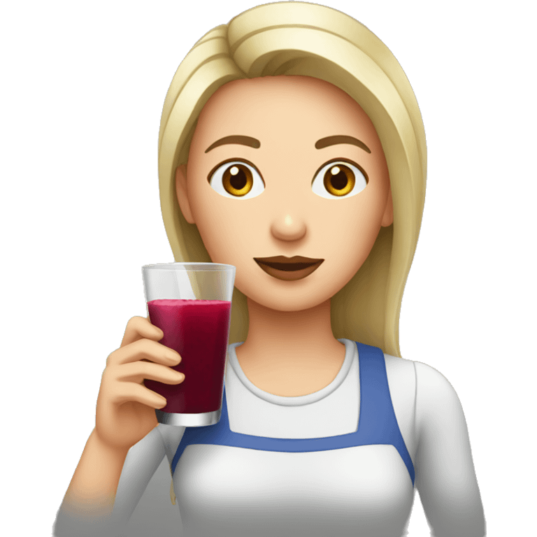  woman drinking beet juice emoji