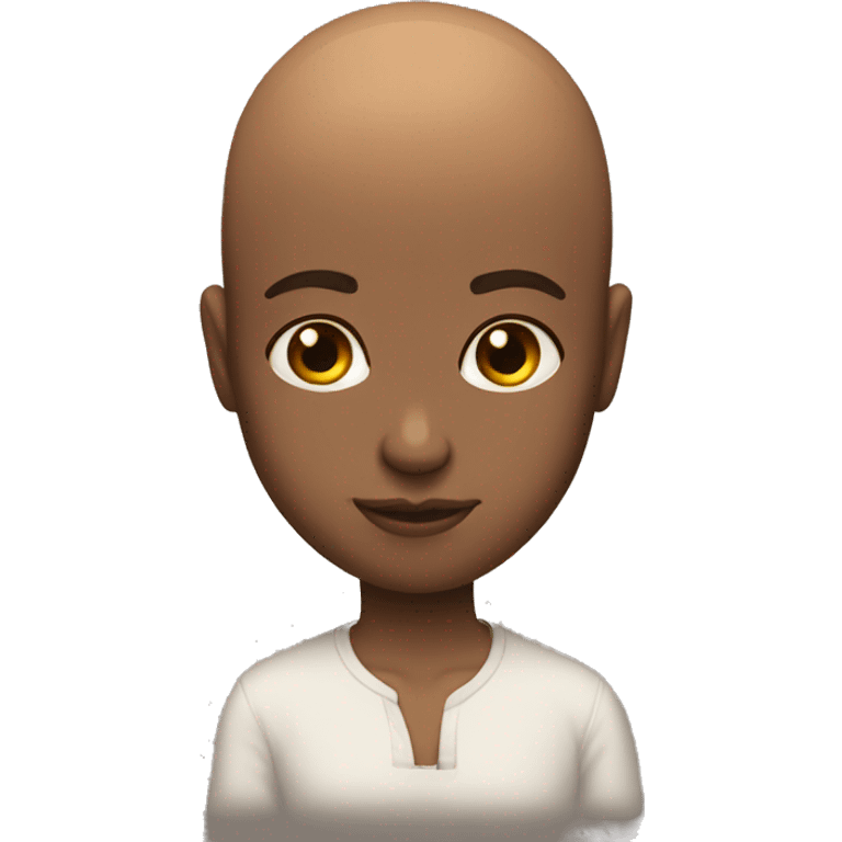 Bald man kissing brown haired girl emoji