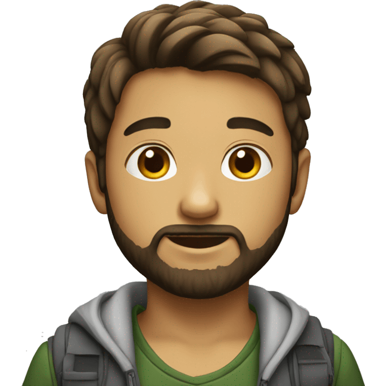 a young boy with beard and a laptop emoji