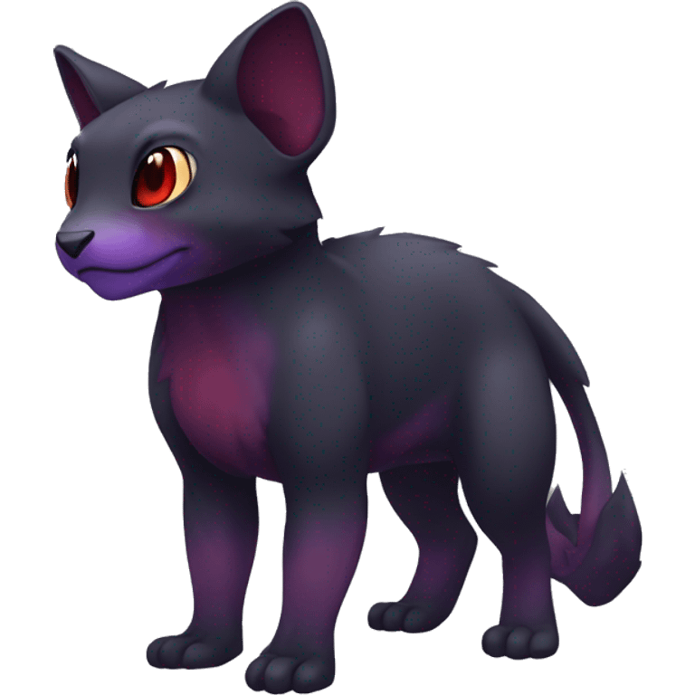 Cute cool dark black red purple animal hybrid Fakemon full body emoji