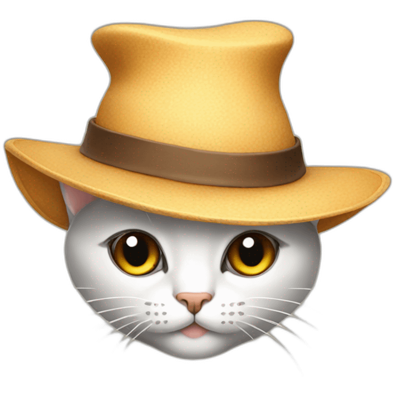 Cat with big hat emoji