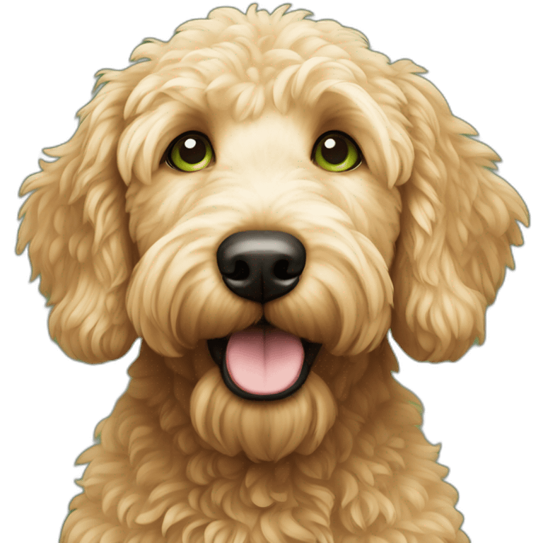 golden doodle with green eyes emoji