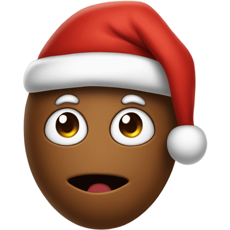 Poop wearing a Santa hat emoji