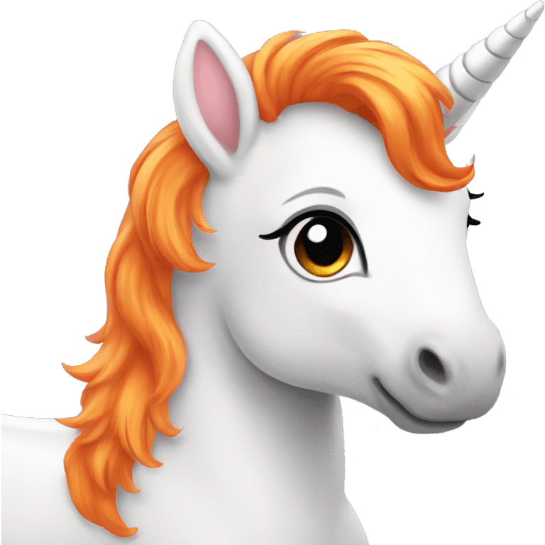 Baby unicorn with orange hair emoji