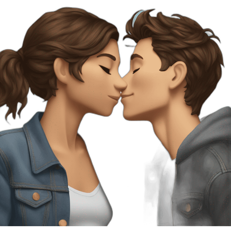 Tom Holland makingout with zendaya emoji