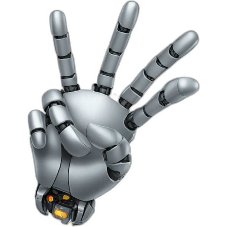 hand peace robot emoji