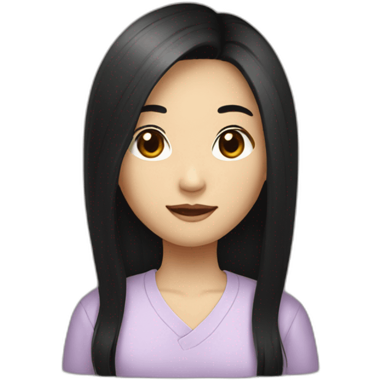 asian chinese with long black hair emoji