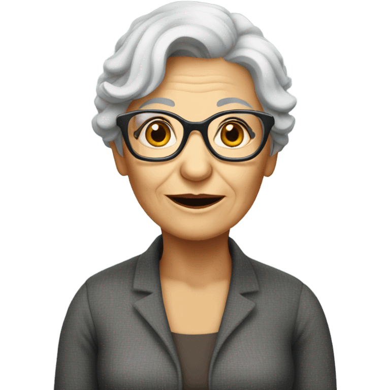 Old grey hair lady with glasses emoji