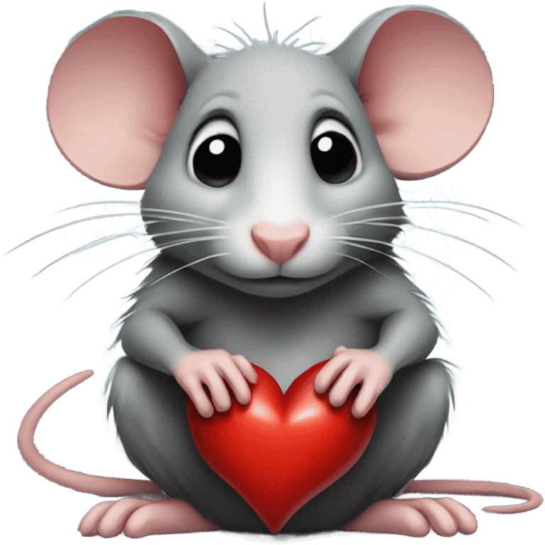 Rat with a broken heart emoji