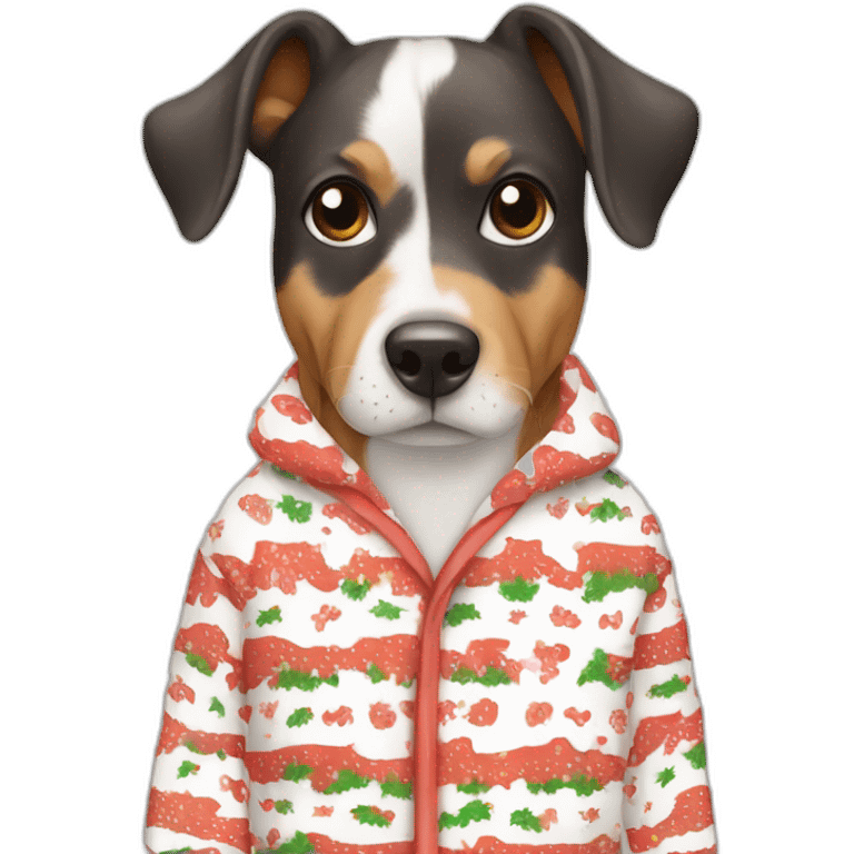 dog in christmas pyjama emoji