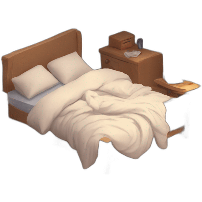 Messy cozy bed emoji