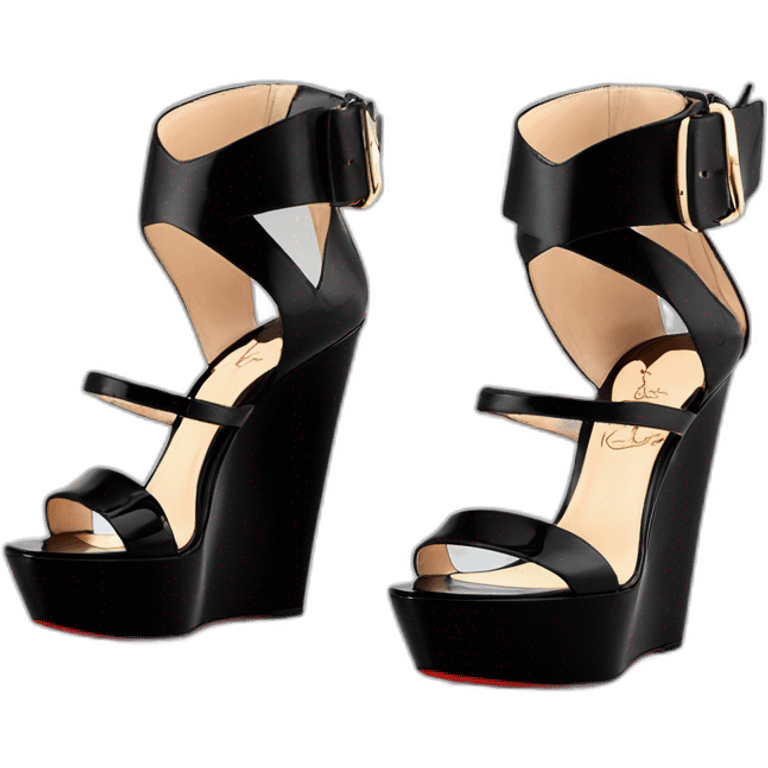 Sandal Platform wedges black louboutin emoji