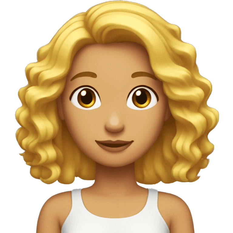 Chica con destellos claros en el cabello. emoji