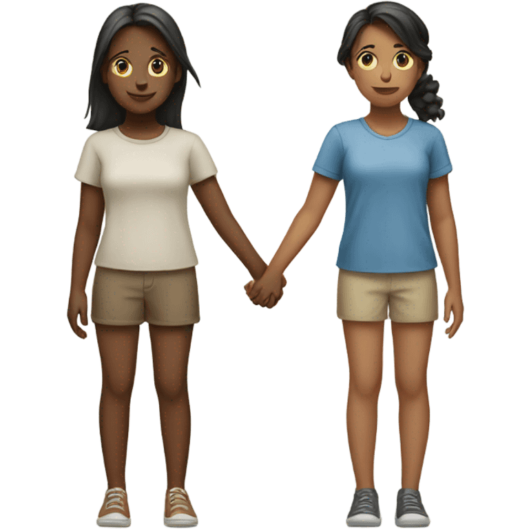 Two girls holding hands emoji