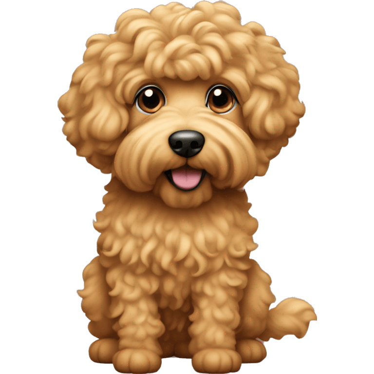 Apricot whoodle dog with curly hair emoji