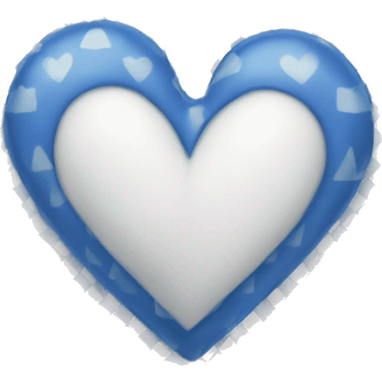 A blue and white checkered heart emoji