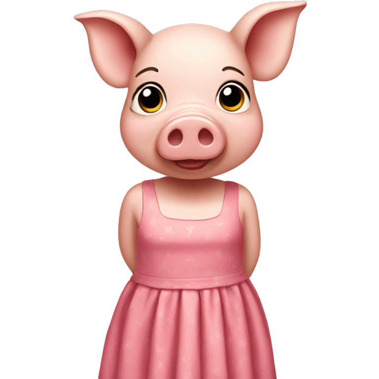 Pig wearing a dress emoji