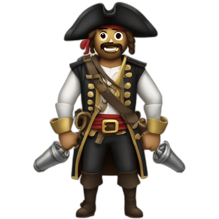 Pirate with cannons for arms emoji