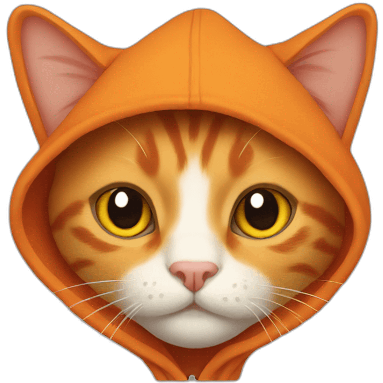 An Orange cat wearing a hoodie emoji