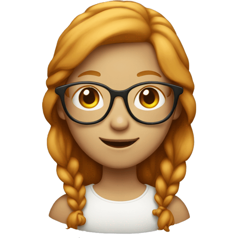 light ginger girl with glasses smiling emoji