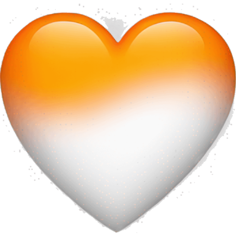 half orange half white heart emoji