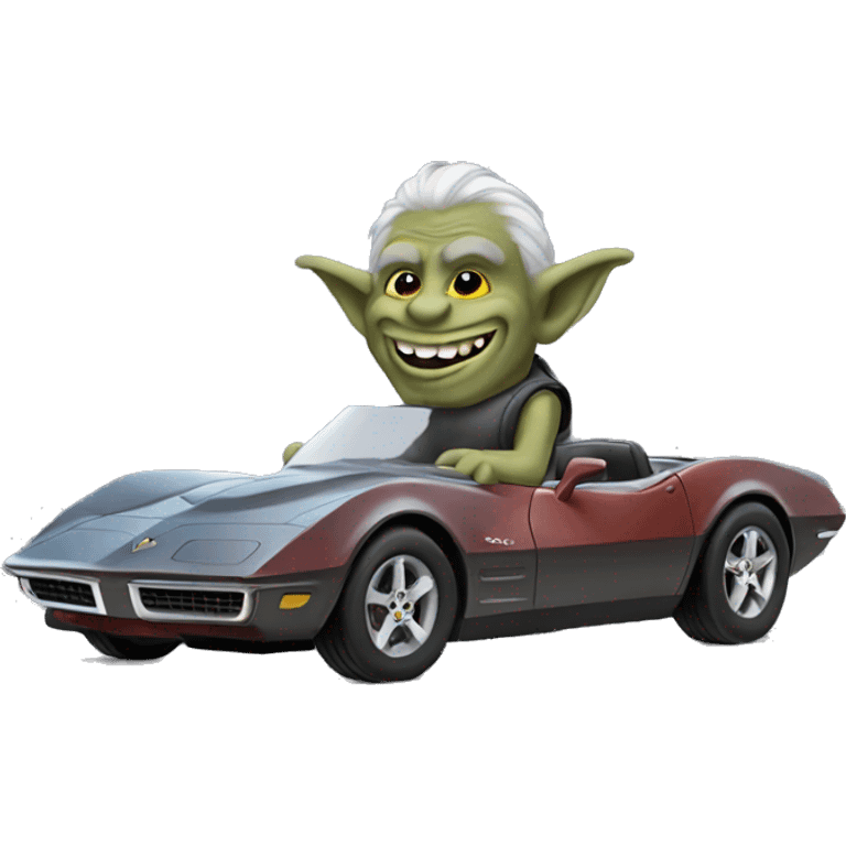 troll driving a corvette emoji