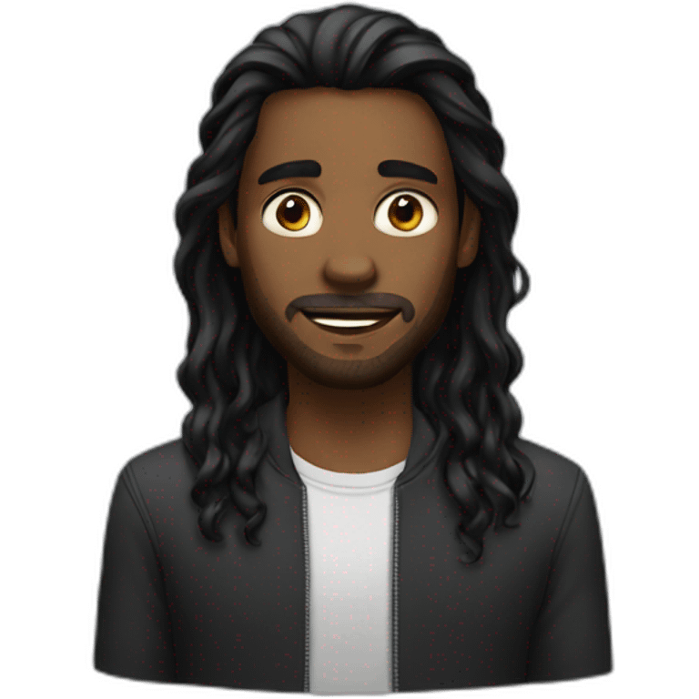 Black Long hair guy emoji