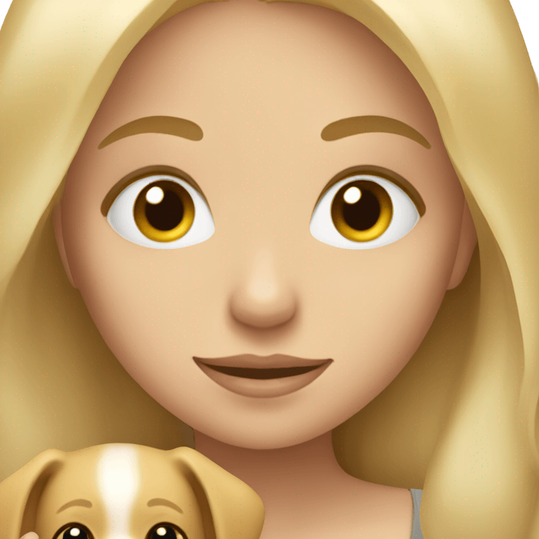 blonde girl with puppy emoji